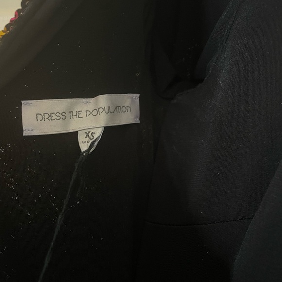 NWT Dress the population midi sequin dress gold/multicolored size xs - Picture 4 of 4